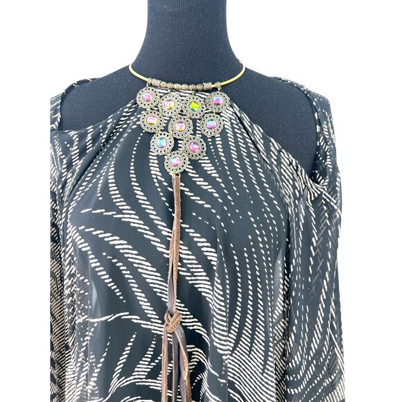 Kathrine Story One Size Flowey Top With Necklace Coverup Swim Tropical Women's - Picture 2 of 5